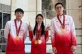 跨界联动！田径运动员孔莹蓥晒与徐杰、胡明轩的合照